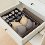 2-SOGA Coffee Flip Top Underwear Storage Box Foldable Wardrobe Partition Drawer Home Organiser
