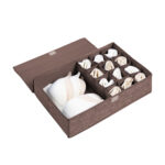 1-SOGA Coffee Flip Top Underwear Storage Box Foldable Wardrobe Partition Drawer Home Organiser