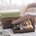 3-SOGA Coffee Flip Top Underwear Storage Box Foldable Wardrobe Partition Drawer Home Organiser