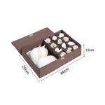 6-SOGA Coffee Flip Top Underwear Storage Box Foldable Wardrobe Partition Drawer Home Organiser
