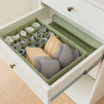 2-SOGA Green Flip Top Underwear Storage Box Foldable Wardrobe Partition Drawer Home Organiser