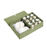 1-SOGA Green Flip Top Underwear Storage Box Foldable Wardrobe Partition Drawer Home Organiser