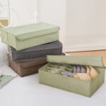 3-SOGA Green Flip Top Underwear Storage Box Foldable Wardrobe Partition Drawer Home Organiser