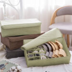 4-SOGA Green Flip Top Underwear Storage Box Foldable Wardrobe Partition Drawer Home Organiser