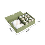 6-SOGA Green Flip Top Underwear Storage Box Foldable Wardrobe Partition Drawer Home Organiser