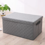 2-SOGA 2X Small Grey Non-Woven Diamond Quilt Grid Fabric Storage/Organizer Box