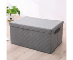 2-SOGA 2X Extra Large Grey Non-Woven Diamond Quilt Grid Fabric Storage/Organizer Box