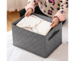 7-SOGA 2X Extra Large Grey Non-Woven Diamond Quilt Grid Fabric Storage/Organizer Box