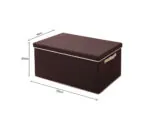 4-SOGA Large Coffee Non-Woven Diamond Quilt Grid Fabric Storage/Organizer Box