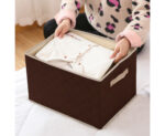 6-SOGA Large Coffee Non-Woven Diamond Quilt Grid Fabric Storage/Organizer Box