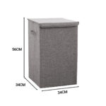 6-SOGA Grey Medium Collapsible Laundry Hamper Storage Box Foldable Canvas Basket Home Organiser Decor
