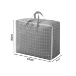 6-SOGA Grey Plaid Medium Storage Luggage Bag Double Zipper Foldable Travel Organiser Essentials