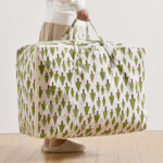 3-SOGA Green Pine Tree Medium Storage Luggage Bag Double Zipper Foldable Travel Organiser Essentials