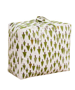 1-SOGA Green Pine Tree Medium Storage Luggage Bag Double Zipper Foldable Travel Organiser Essentials