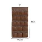 6-SOGA Coffee Double Sided Hanging Storage Bag Underwear Bra Socks Mesh Pocket Hanger Home Organiser