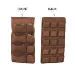 2-SOGA 2X Coffee Double Sided Hanging Storage Bag Underwear Bra Socks Mesh Pocket Hanger Home Organiser
