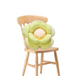 1-SOGA Green Double Flower Shape Cushion Soft Bedside Floor Plush Pillow Home Decor