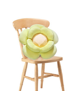 1-SOGA Green Double Flower Shape Cushion Soft Bedside Floor Plush Pillow Home Decor