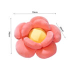 6-SOGA Red Double Flower Shape Cushion Soft Bedside Floor Plush Pillow Home Decor