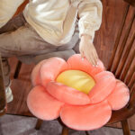 3-SOGA 2X Red Double Flower Shape Cushion Soft Bedside Floor Plush Pillow Home Decor