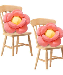 1-SOGA 2X Red Double Flower Shape Cushion Soft Bedside Floor Plush Pillow Home Decor