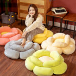 5-SOGA 2X Red Double Flower Shape Cushion Soft Bedside Floor Plush Pillow Home Decor