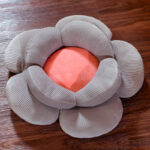 2-SOGA Grey Double Flower Shape Cushion Soft Bedside Floor Plush Pillow Home Decor