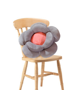 1-SOGA Grey Double Flower Shape Cushion Soft Bedside Floor Plush Pillow Home Decor