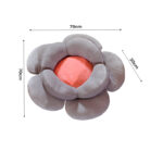 6-SOGA Grey Double Flower Shape Cushion Soft Bedside Floor Plush Pillow Home Decor