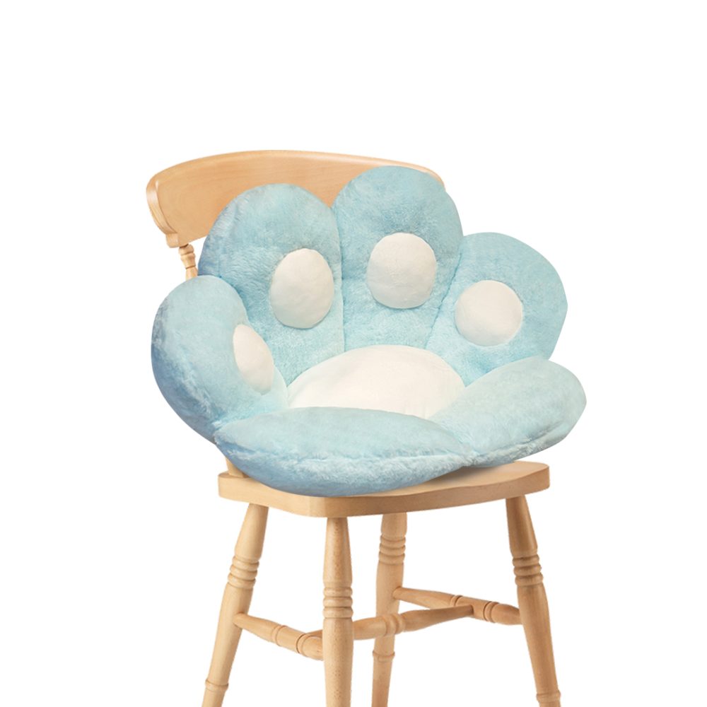 1-SOGA 70cm Mint Blue Paw Shape Cushion Warm Lazy Sofa Decorative Pillow Backseat Plush Mat Home Decor
