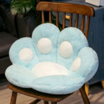 2-SOGA 2X 70cm Mint Blue Paw Shape Cushion Warm Lazy Sofa Decorative Pillow Backseat Plush Mat Home Decor