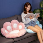 4-SOGA 2X 70cm Mint Blue Paw Shape Cushion Warm Lazy Sofa Decorative Pillow Backseat Plush Mat Home Decor