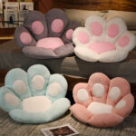 6-SOGA 2X 70cm Mint Blue Paw Shape Cushion Warm Lazy Sofa Decorative Pillow Backseat Plush Mat Home Decor