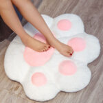 4-SOGA 2X White Paw Shape Cushion Warm Lazy Sofa Decorative Pillow Backseat Plush Mat Home Decor