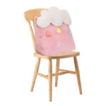 1-SOGA Pink Cute Rain Cloud Cushion Soft Leaning Lumbar Wedge Pillow Bedside Plush Home Decor