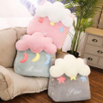 3-SOGA 2X Pink Cute Cloud Cushion Soft Leaning Lumbar Wedge Pillow Bedside Plush Home Decor
