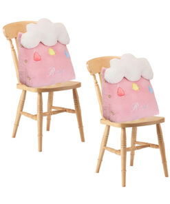 1-SOGA 2X Pink Cute Cloud Cushion Soft Leaning Lumbar Wedge Pillow Bedside Plush Home Decor
