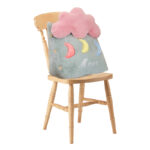 1-SOGA Green Cute Moon Cloud Cushion Soft Leaning Lumbar Wedge Pillow Bedside Plush Home Decor