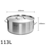 5-SOGA Stock Pot 113Lt Top Grade Thick Stainless Steel Stockpot 18/10