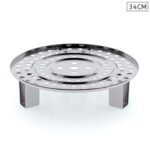 1-SOGA 34cm Stainless Steel Steamer Insert Stock Pot Steaming Rack Stockpot Tray