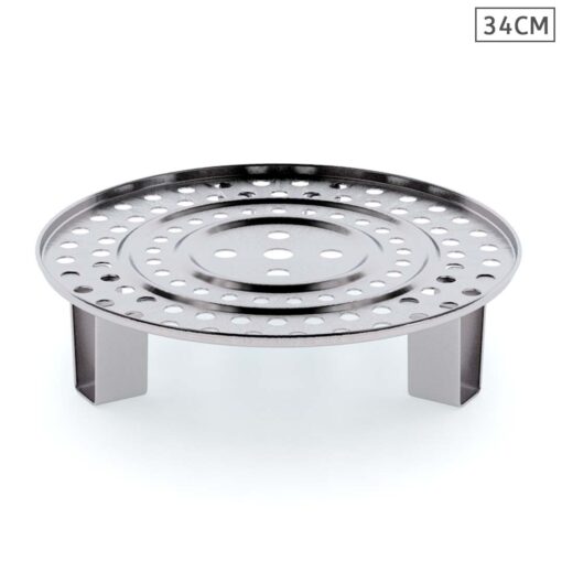 1-SOGA 34cm Stainless Steel Steamer Insert Stock Pot Steaming Rack Stockpot Tray