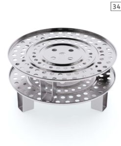 1-SOGA 2X 34cm Stainless Steel Steamer Insert Stock Pot Steaming Rack Stockpot Tray