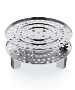 1-SOGA 2X 43cm Stainless Steel Steamer Insert Stock Pot Steaming Rack Stockpot Tray