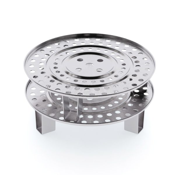 1-SOGA 2X 43cm Stainless Steel Steamer Insert Stock Pot Steaming Rack Stockpot Tray