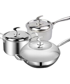 1-SOGA 6 Piece Cookware Set 18/10 Stainless Steel 3-Ply Frying Pan
