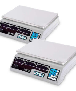 1-SOGA 2X 40kg Digital Commercial Kitchen Scales Shop Electronic Weight Scale Food White