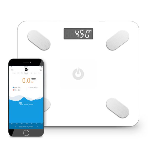 1-SOGA Wireless Bluetooth Digital Body Fat Scale Bathroom Weighing Scales Health Analyzer Weight White