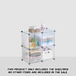 2-SOGA 4-Cube Transparent Shelf Box Portable Cubby DIY Storage Shelves Modular Closet Organiser