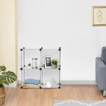 3-SOGA 4-Cube Transparent Shelf Box Portable Cubby DIY Storage Shelves Modular Closet Organiser
