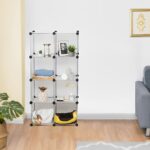4-SOGA 8-Cube Transparent Shelf Box Portable Cubby DIY Storage Shelves Modular Closet Organiser